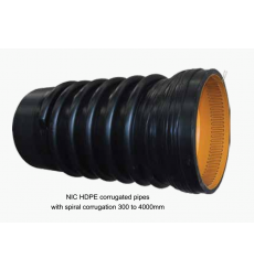 NIC HDPE corrugated pipes with spiral corrugation 300 to 4000mm