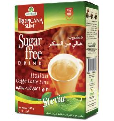 TROPICANA SLIM Sugar Free Drink Italian Cafe Latte W.Stevia 140g (10 Sachet)