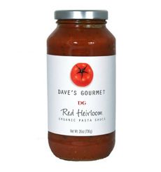 Dave’s Gourmet Organic Red Heriloom Pasta Sauce 25.5 OZS * 6