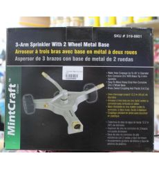 MintCraft 3 Arm Sprinkler with 2 Wheel Metal Base